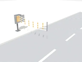 Faisceau de sangles tiré par sa poignée vers le poteau d'arrimage — rendu 3D