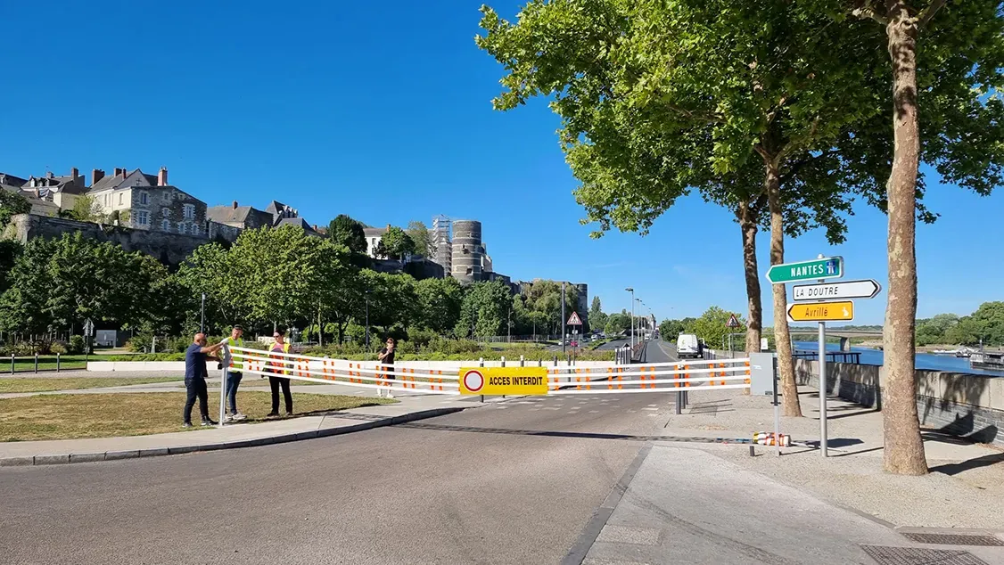 Fermeture des voies sur berge d'Angers pour entretien